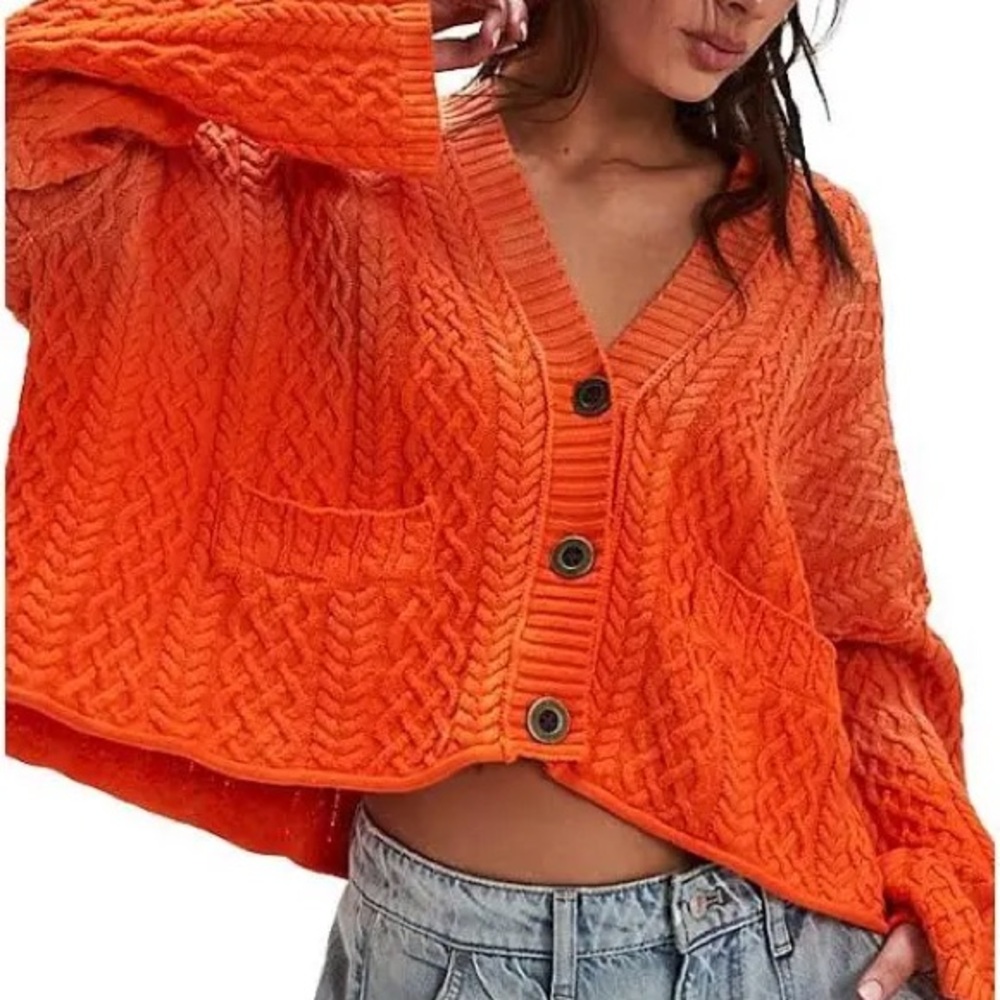 Free People Washed Ashore Cable Knit Sweater